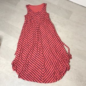 Liz Lange Maternity Dress Sz M Orange Navy Blue